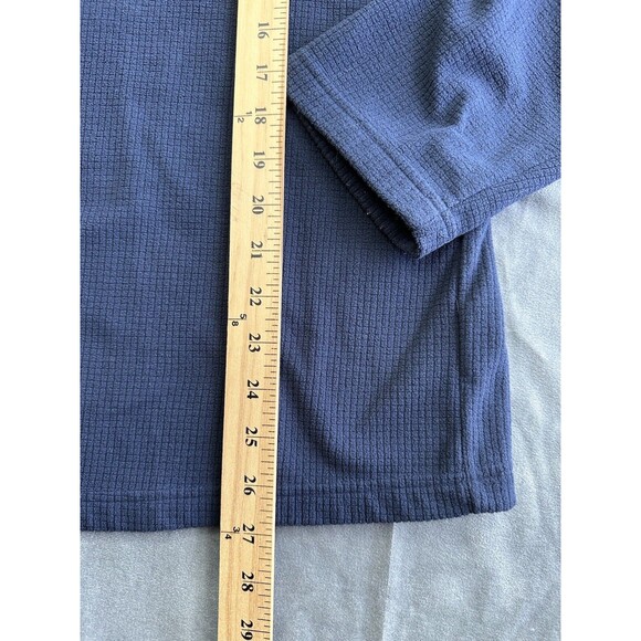 Starter Pullover Sweatshirt Blue Y2K Ribbed Knit 1/4 Zip Men's Large Long Sleeve - Picture 7 of 8